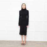 Joseph Black Stretchy Cotton Long Sleeve Dress