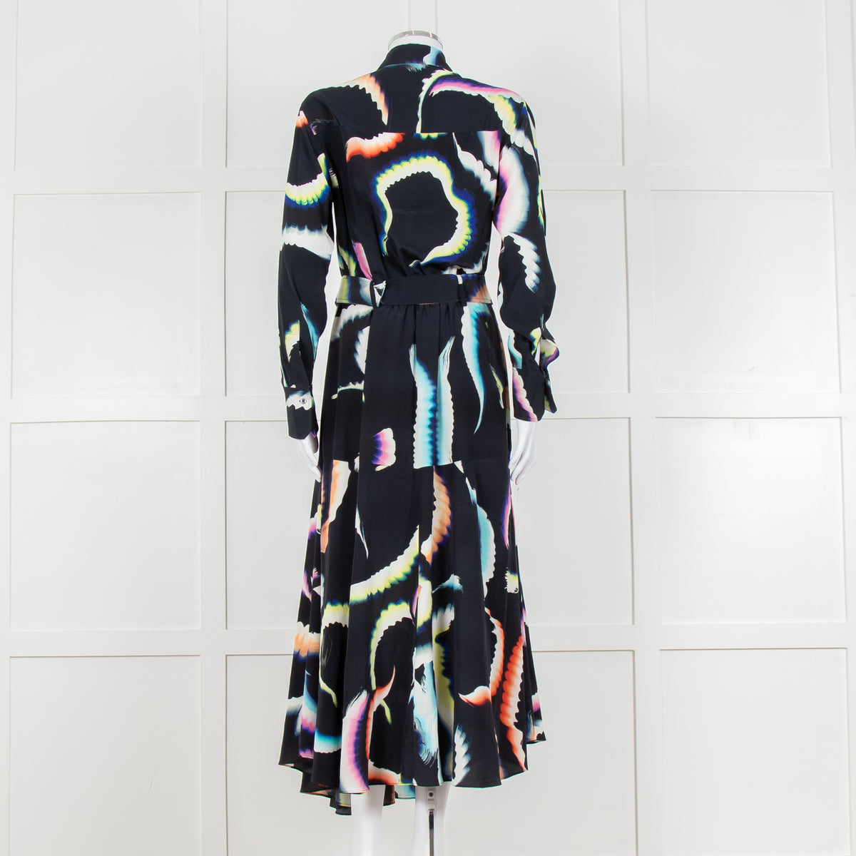 A.L.C Black Layered Maxi Dress with Frill Trim