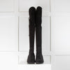Pedro Miralles Black Faux Suede Knee High Sock Boot