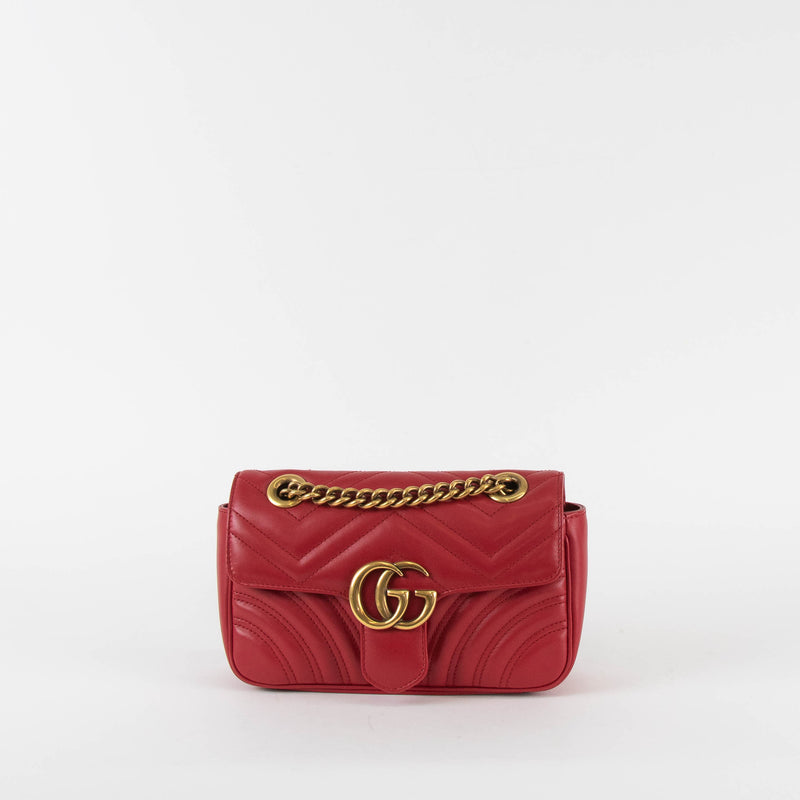 Gucci Red Marmont Small Crossbody Bag