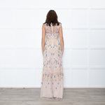 Needle & Thread Powder Pink Multi Embroidery Maxi Mesh Dress