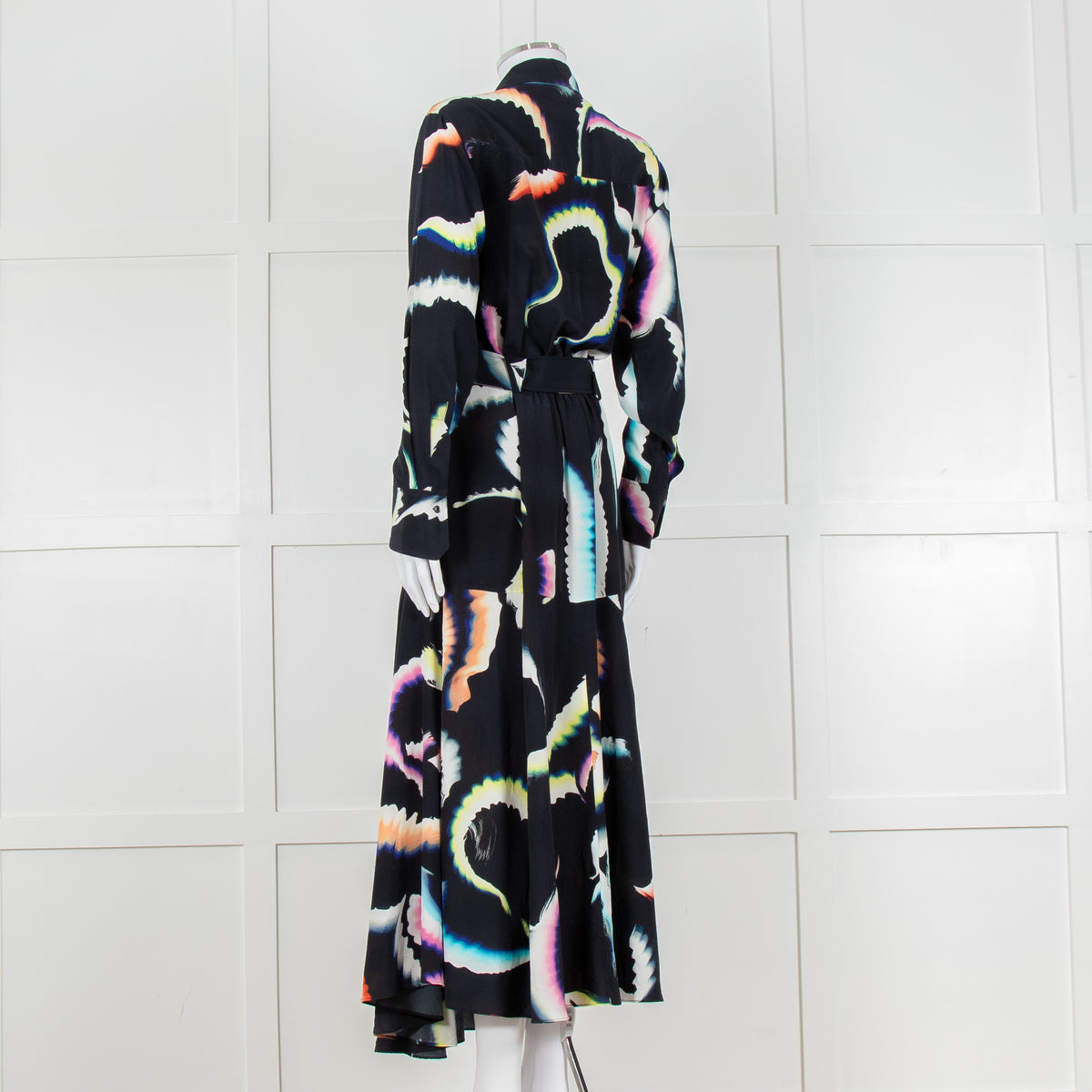 A.L.C Black Layered Maxi Dress with Frill Trim