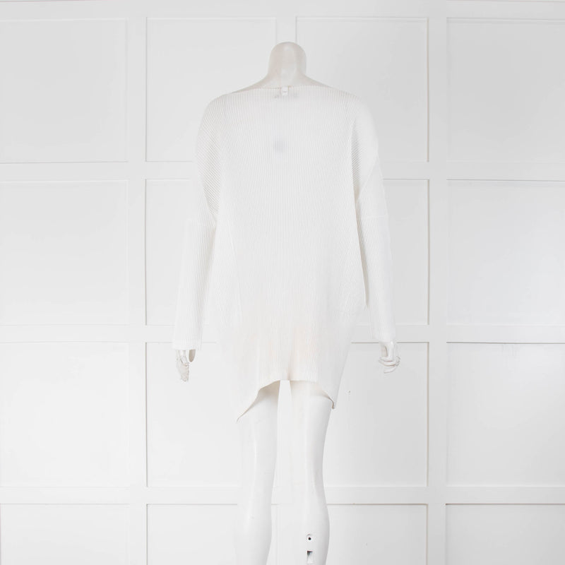NU Pleats White Plisse Long Sleeved Top