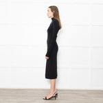 Joseph Black Stretchy Cotton Long Sleeve Dress