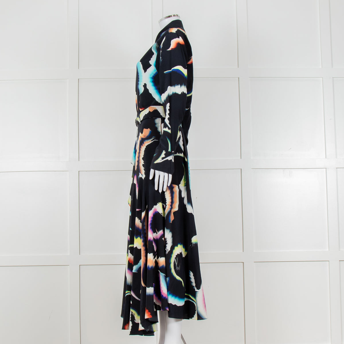 A.L.C Black Layered Maxi Dress with Frill Trim