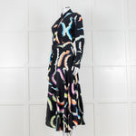 A.L.C Black Layered Maxi Dress with Frill Trim