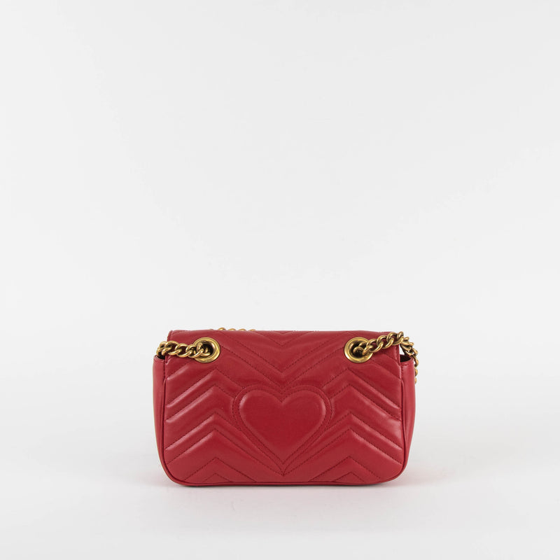 Gucci Red Marmont Small Crossbody Bag
