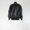 Stella McCartney Black Faux Leather Bomber Jacket