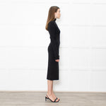 Joseph Black Stretchy Cotton Long Sleeve Dress