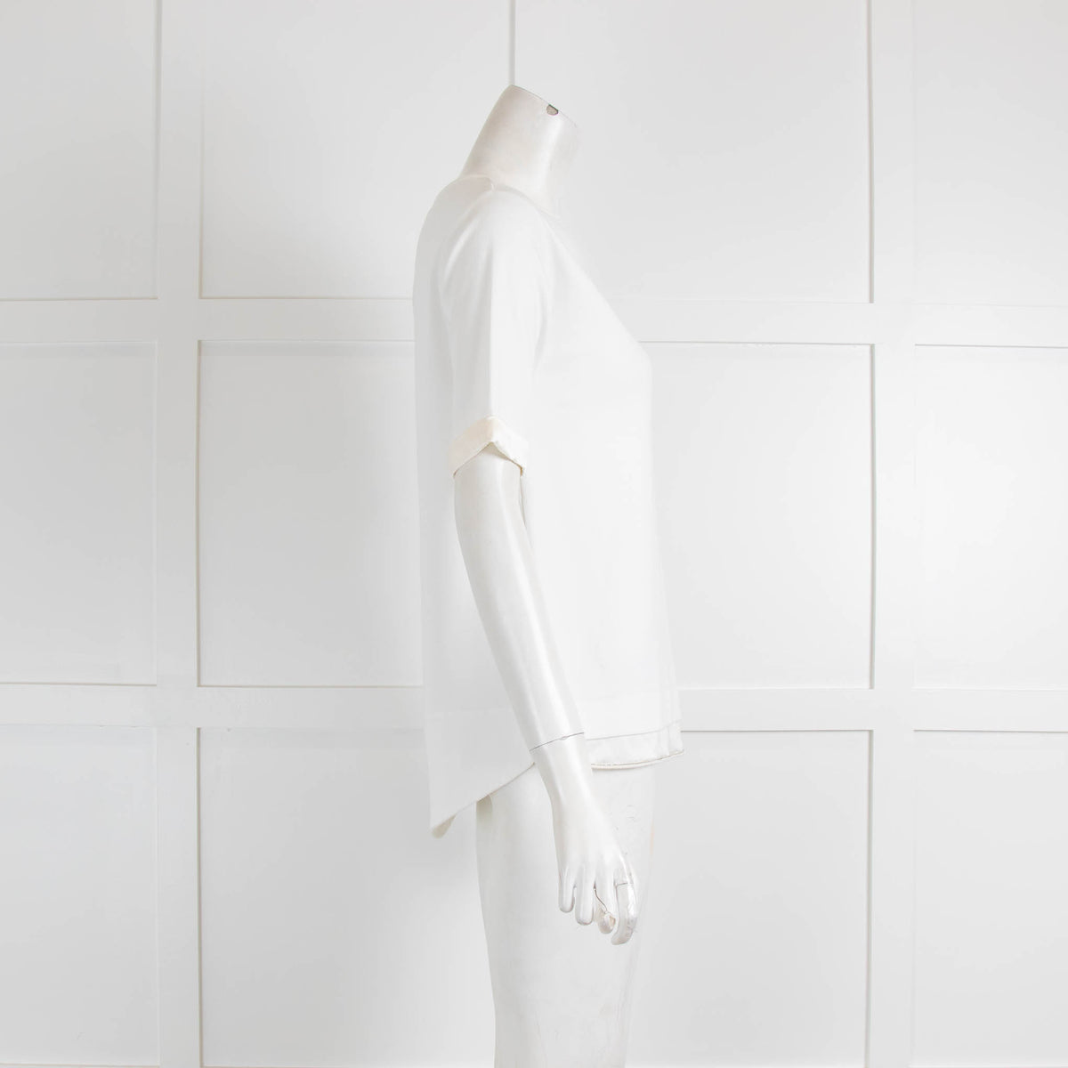 Fabiana Filippi Cream Cotton Silk Trim T-Shirt