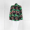 Rixo Black Green and Pink Floral Tie Neck Blouse