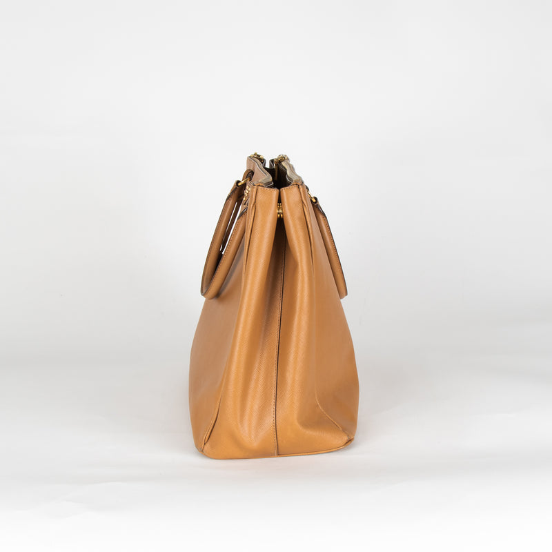 Prada Tan Saffiano Leather Galleria Bag