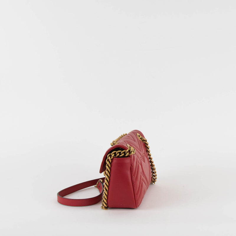 Gucci Red Marmont Small Crossbody Bag