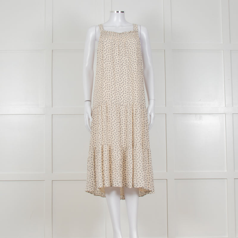 Rails Cream Sundress With Black Small Floral Print