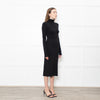 Joseph Black Stretchy Cotton Long Sleeve Dress