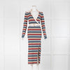 Nicholas Striped Ribbed Knit Maxi Dress with Belted Waist