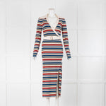Nicholas Striped Ribbed Knit Maxi Dress with Belted Waist