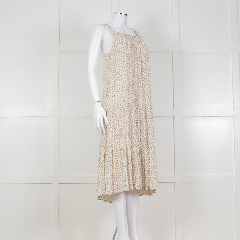 Rails Cream Sundress With Black Small Floral Print