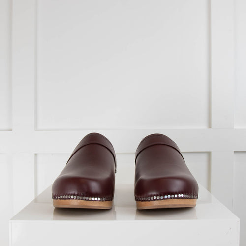 Isabel Marant Burgundy Leather Clogs