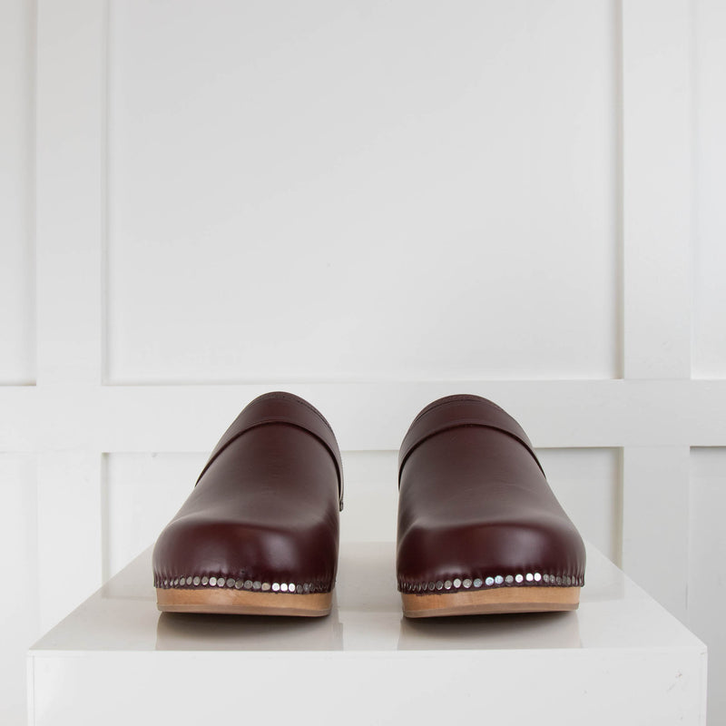 Isabel Marant Burgundy Leather Clogs