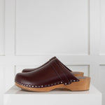 Isabel Marant Burgundy Leather Clogs