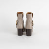 Chloe Taupe Leather Buckle Ankle Boots