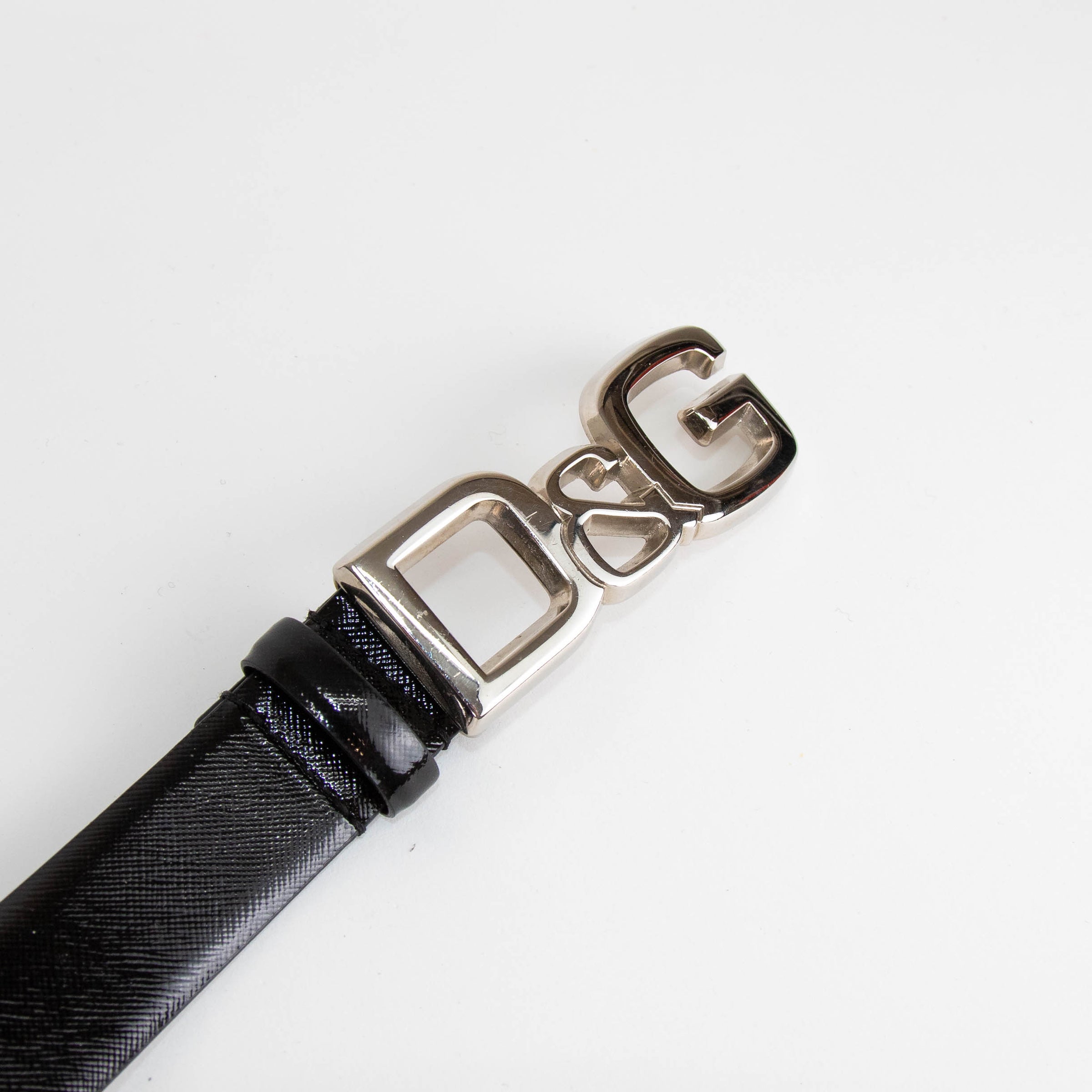 Dolce & Gabbana Black Leather Silver Buckle Belt Phoenix Style