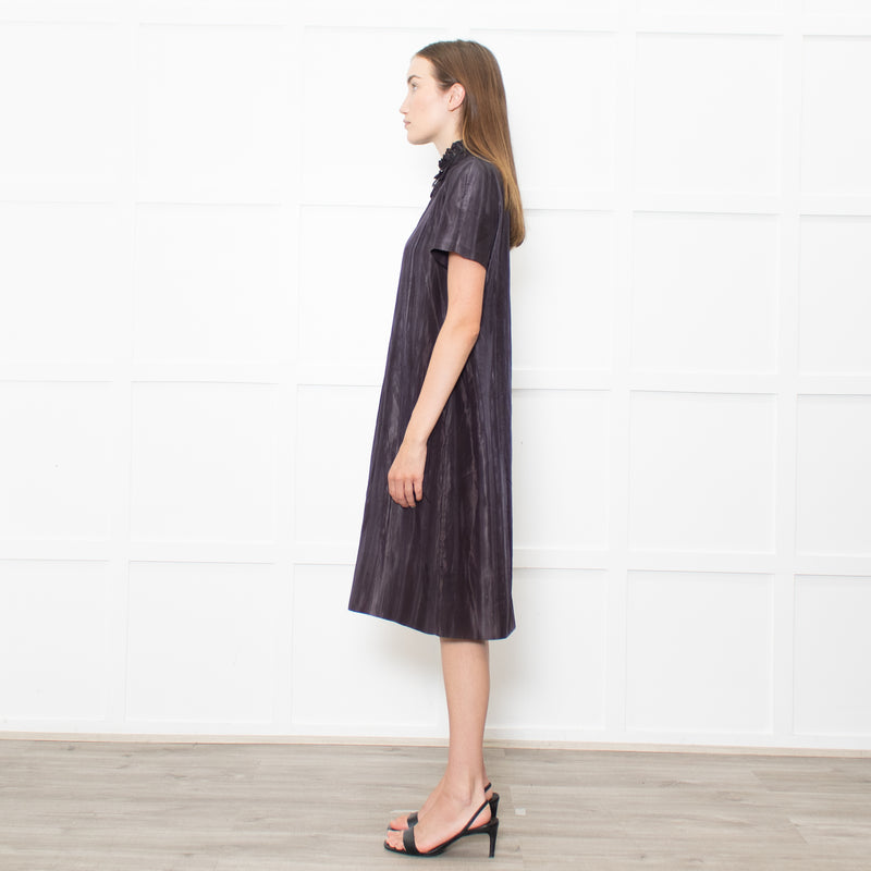 Marni Dark Grey Tie Dye Style Print Loop Neck Line Dress
