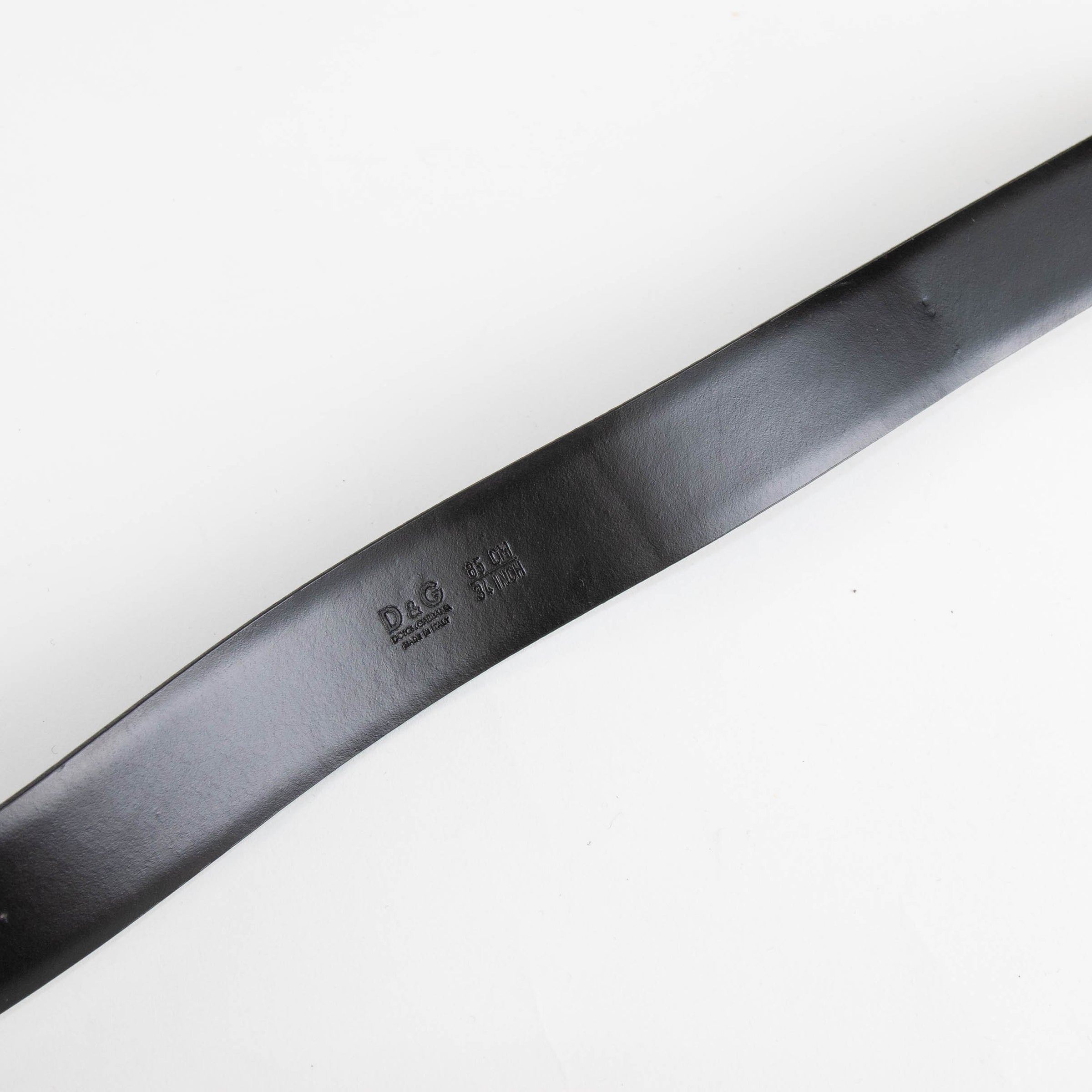 Dolce & Gabbana Black Leather Silver Buckle Belt Phoenix Style