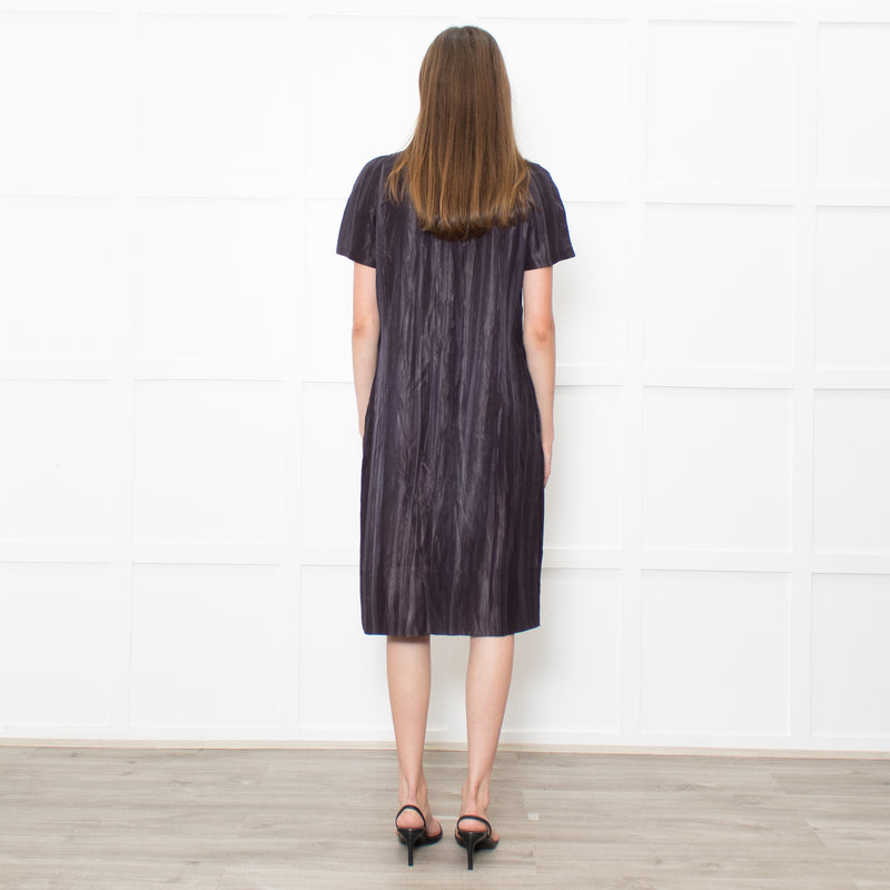 Marni Dark Grey Tie Dye Style Print Loop Neck Line Dress