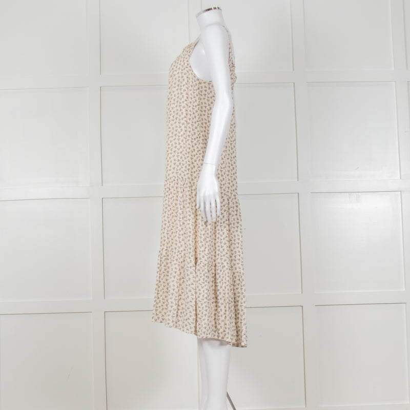 Rails Cream Sundress With Black Small Floral Print