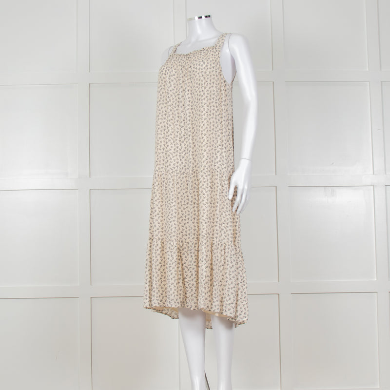 Rails Cream Sundress With Black Small Floral Print