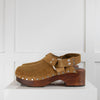 Re/Done Brown Suede Clogs