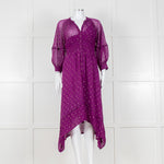Ba&sh Purple Smock Waist Midi Dress