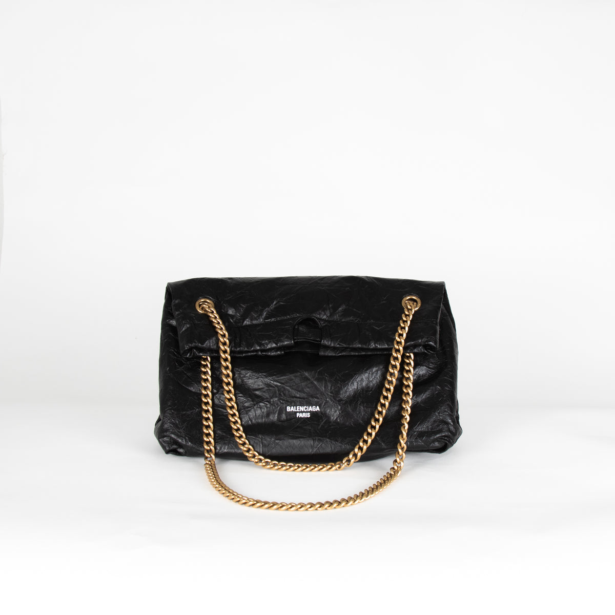 Balenciaga Black Crush Medium Tote Bag