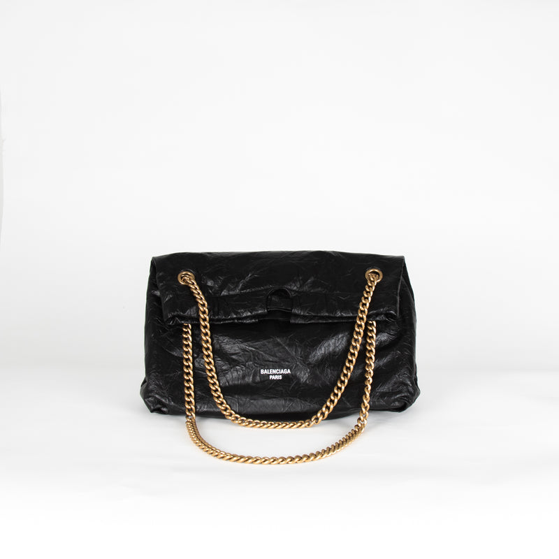 Balenciaga Black Crush Medium Tote Bag