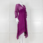 Ba&sh Purple Smock Waist Midi Dress