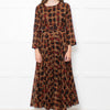 Samantha Sung Brown Animal Print Fit And Flare Belted Dress