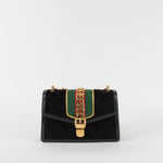 Gucci Velvet Sylvie Black Crossbody Bag