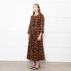 Samantha Sung Brown Animal Print Fit And Flare Belted Dress