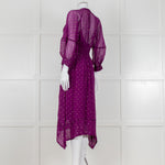 Ba&sh Purple Smock Waist Midi Dress
