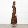 Samantha Sung Brown Animal Print Fit And Flare Belted Dress
