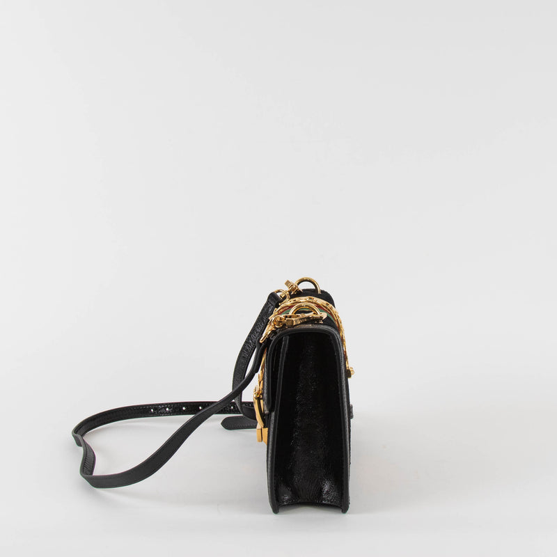 Gucci Velvet Sylvie Black Crossbody Bag