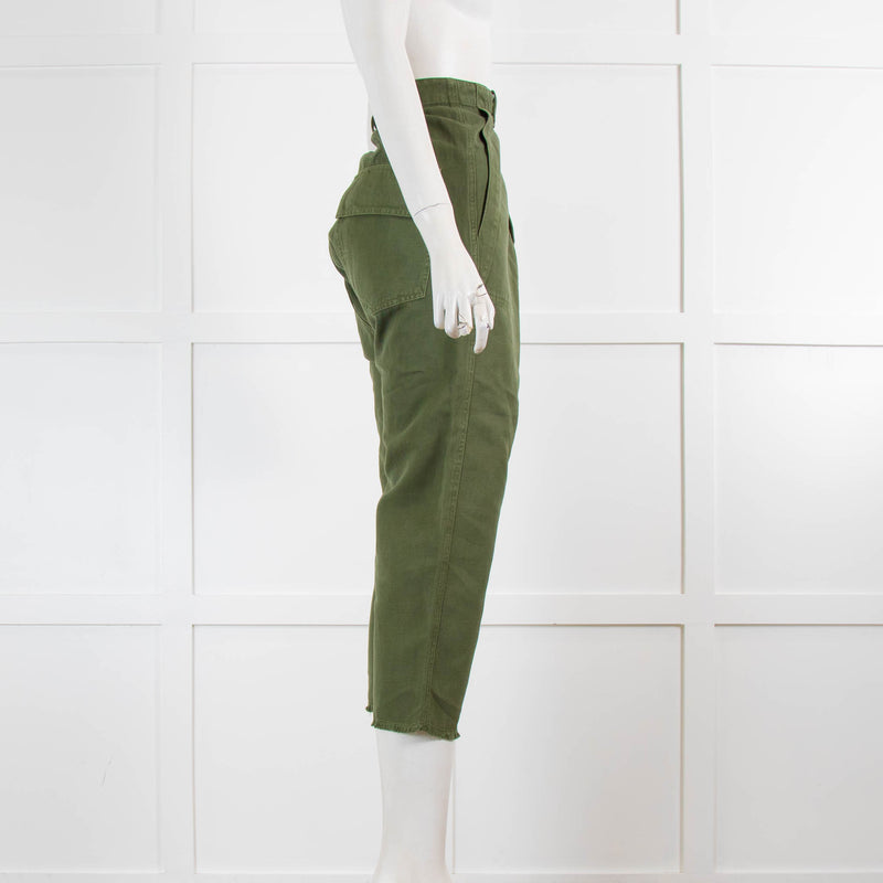 Nili Lotan Green Cotton Combat Trousers