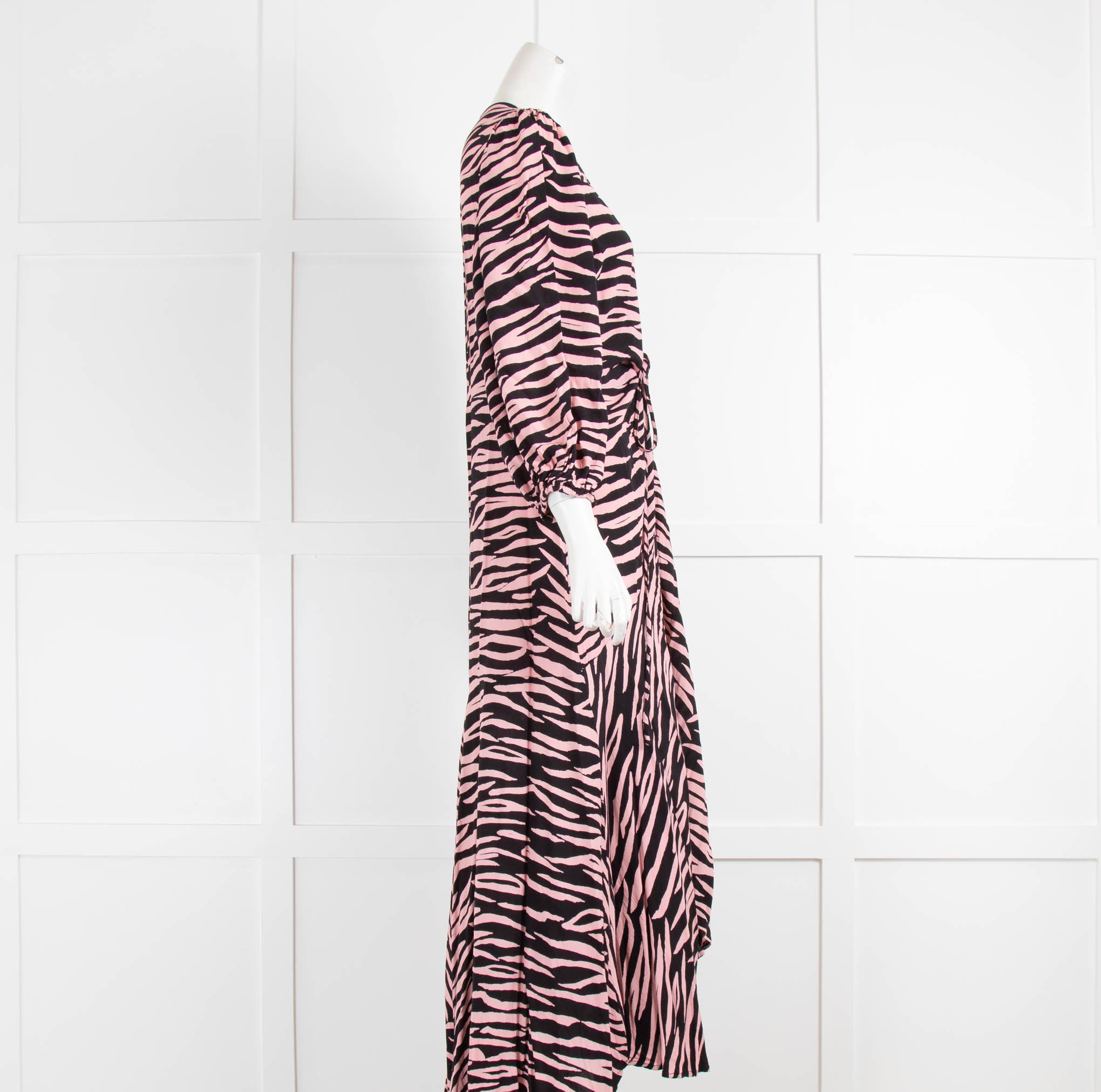 Ganni Pink Animal Print Wrap Dress – Phoenix Style