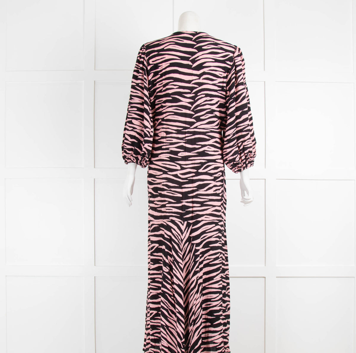 Ganni Pink Animal Print Wrap Dress