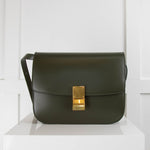 Celine Olive Green Leather Teen Classic Box Bag