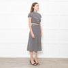 Prada Navy Cream Polka Dots With Canvas Elasticated Belt Dress