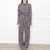 Stine Goya Light Grey Navy Copper Check Jersey Jumpsuit