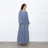 Anna Mason Light Blue Cotton Long Sleeved Maxi dress